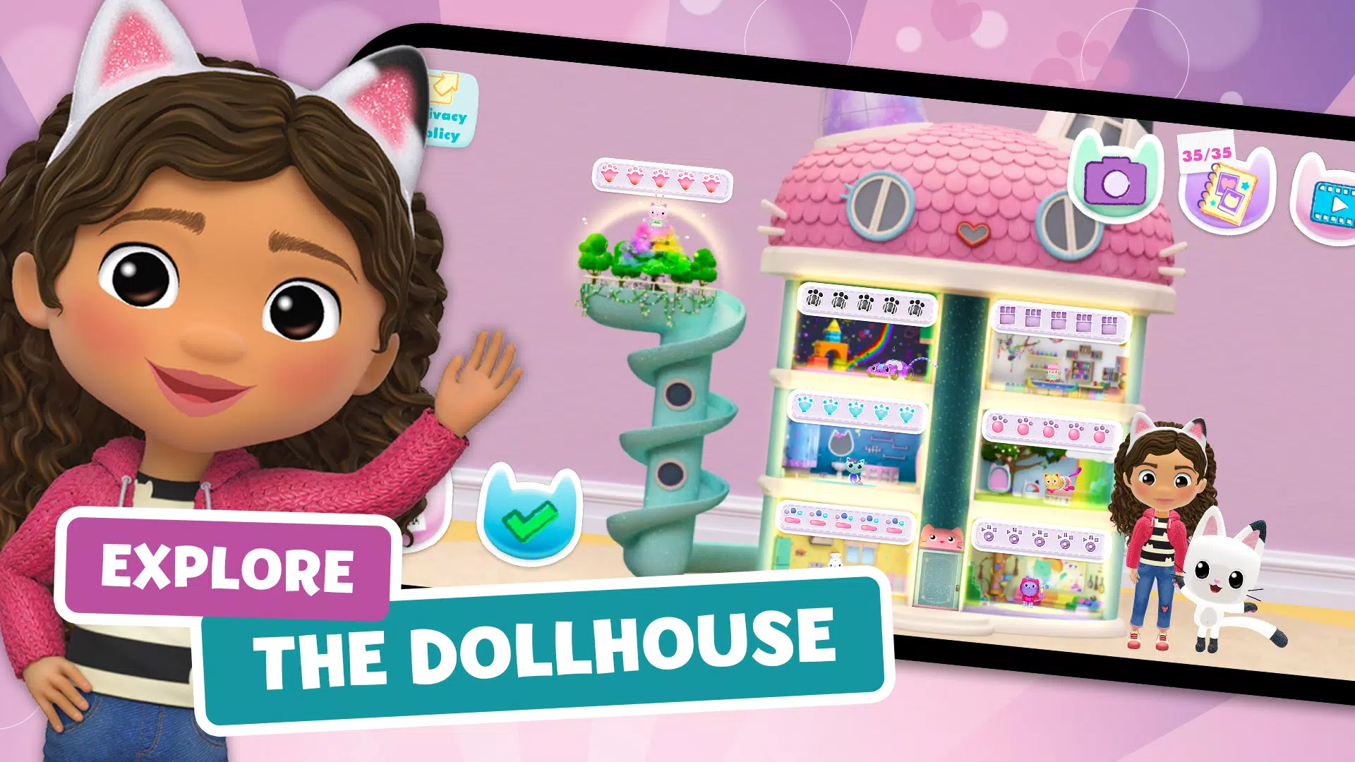 Capturas de tela do Gabbys Dollhouse: Games & Cats
