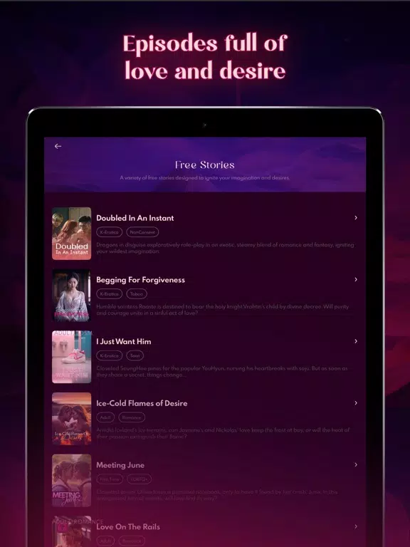 Sensual Stories & Erotic Audio iPad Screenshots