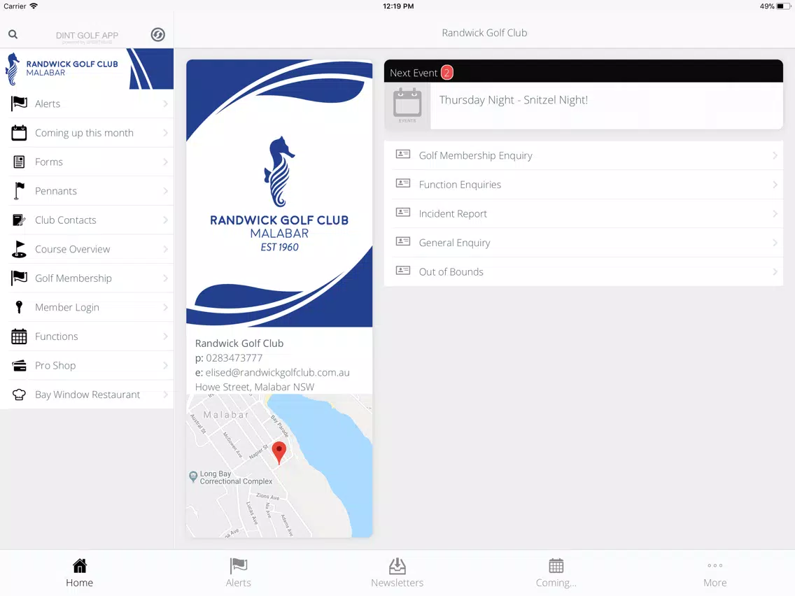 Randwick Golf Club iPad Screenshots
