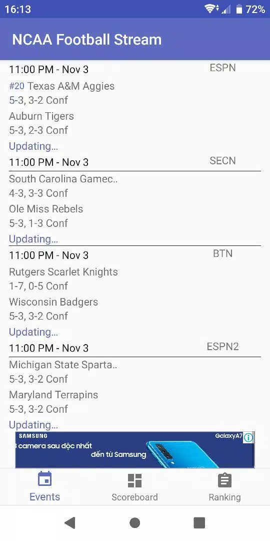NCAA Football Stream Screenshots