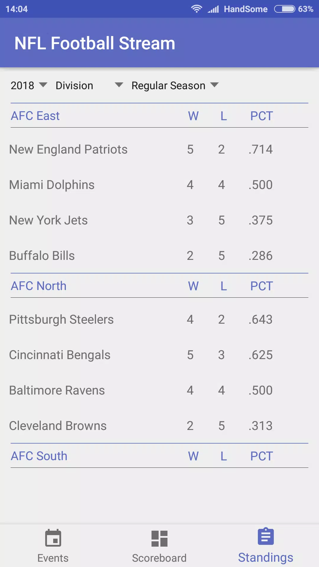 NFL Football Stream Screenshots