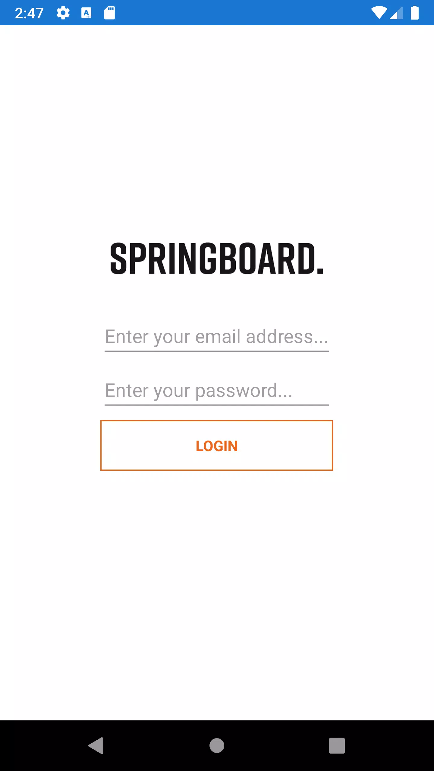 Springboard Live Data Screenshots
