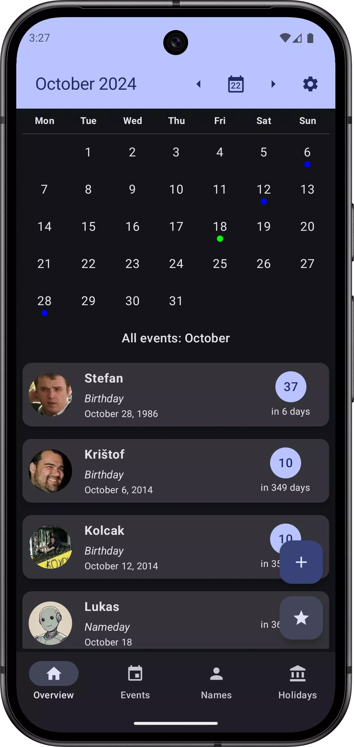 Calendar: Names and Birthdays Screenshots