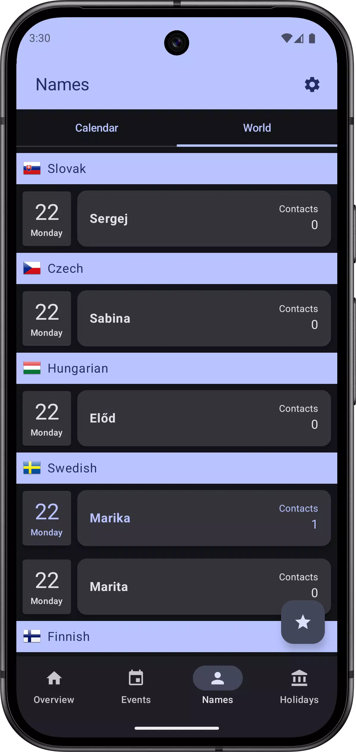 Calendar: Names and Birthdays Screenshots