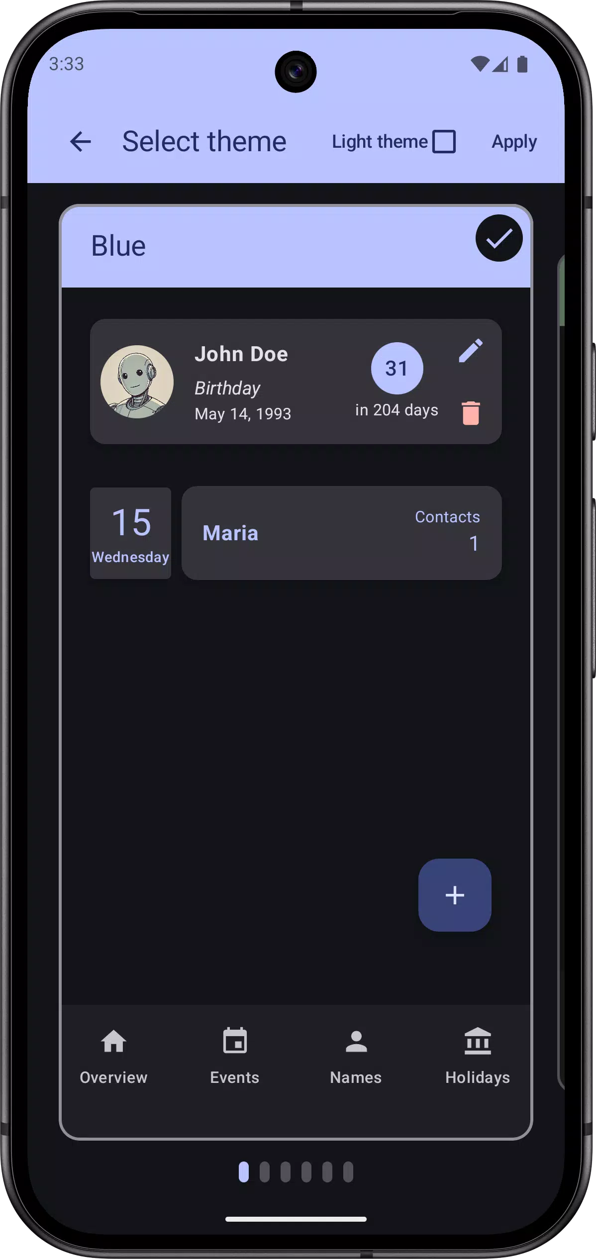 Calendar: Names and Birthdays Screenshots