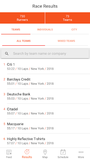 Bloomberg Square Mile Relay Screenshots