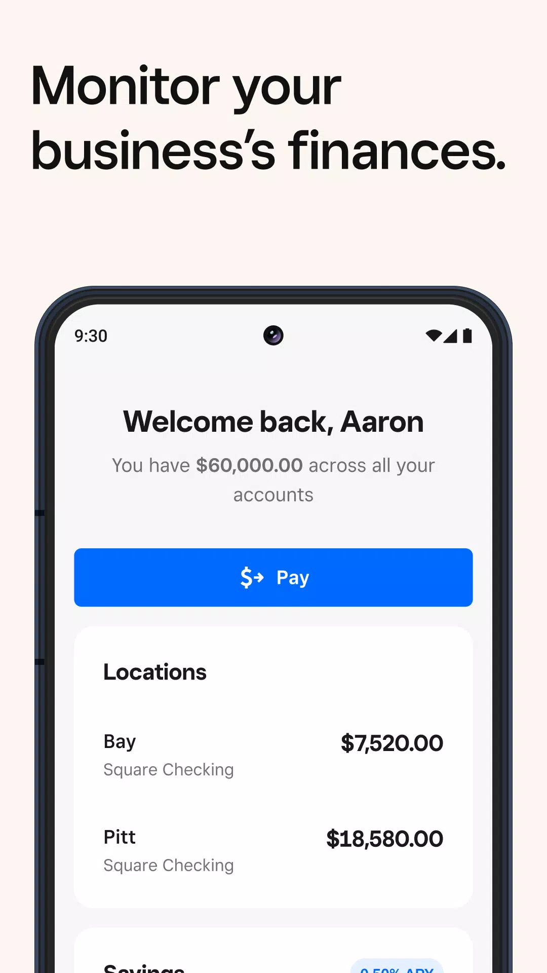 Square Dashboard Screenshots