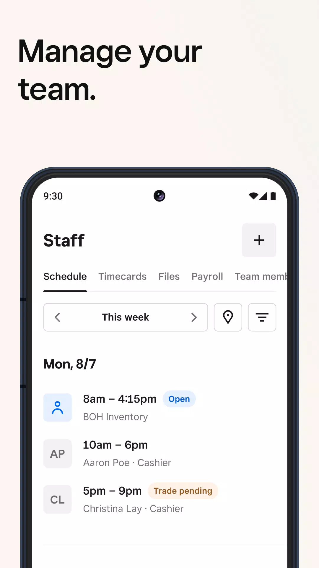 Square Dashboard Screenshots