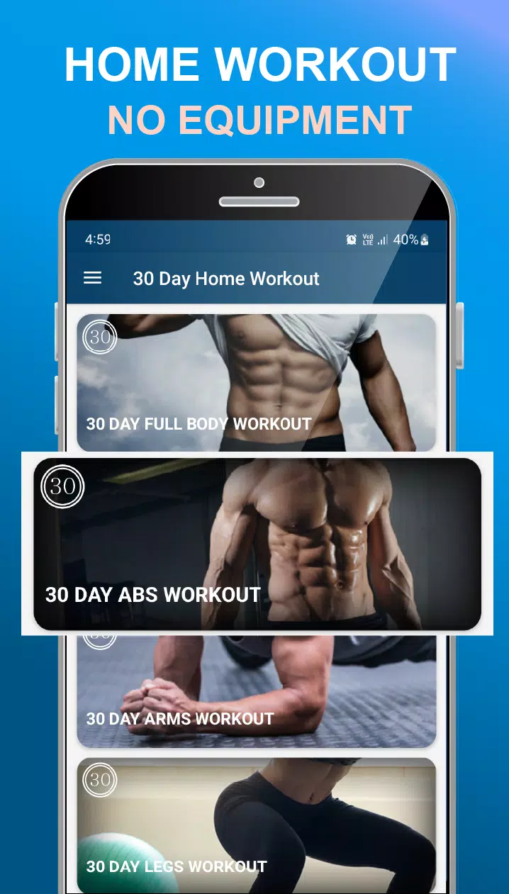 30 Day Home Workouts Screenshots