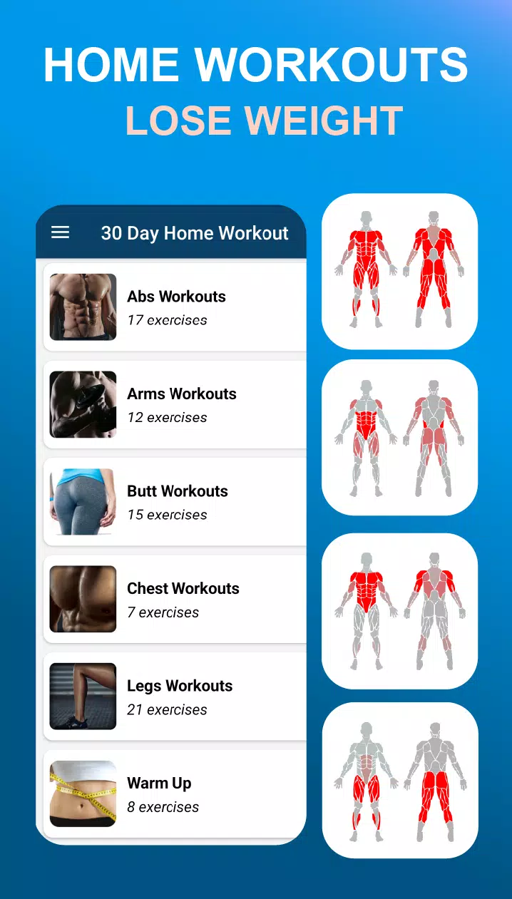 30 Day Home Workouts Screenshots