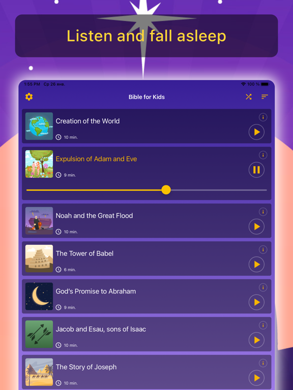 Bible for kids Bedtime stories iPad Screenshots