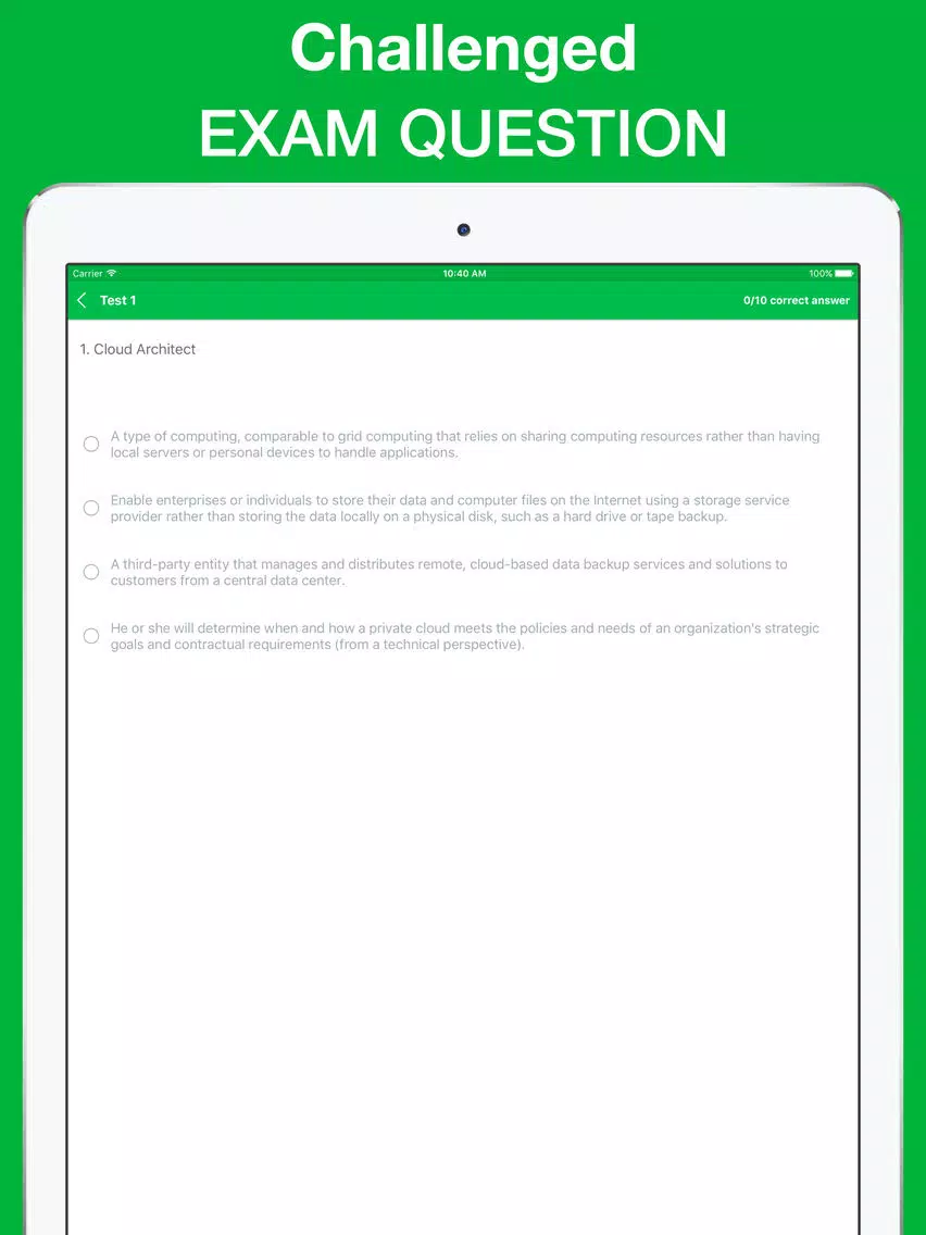 Cloud Security Exam Questions 2017 iPad Screenshots