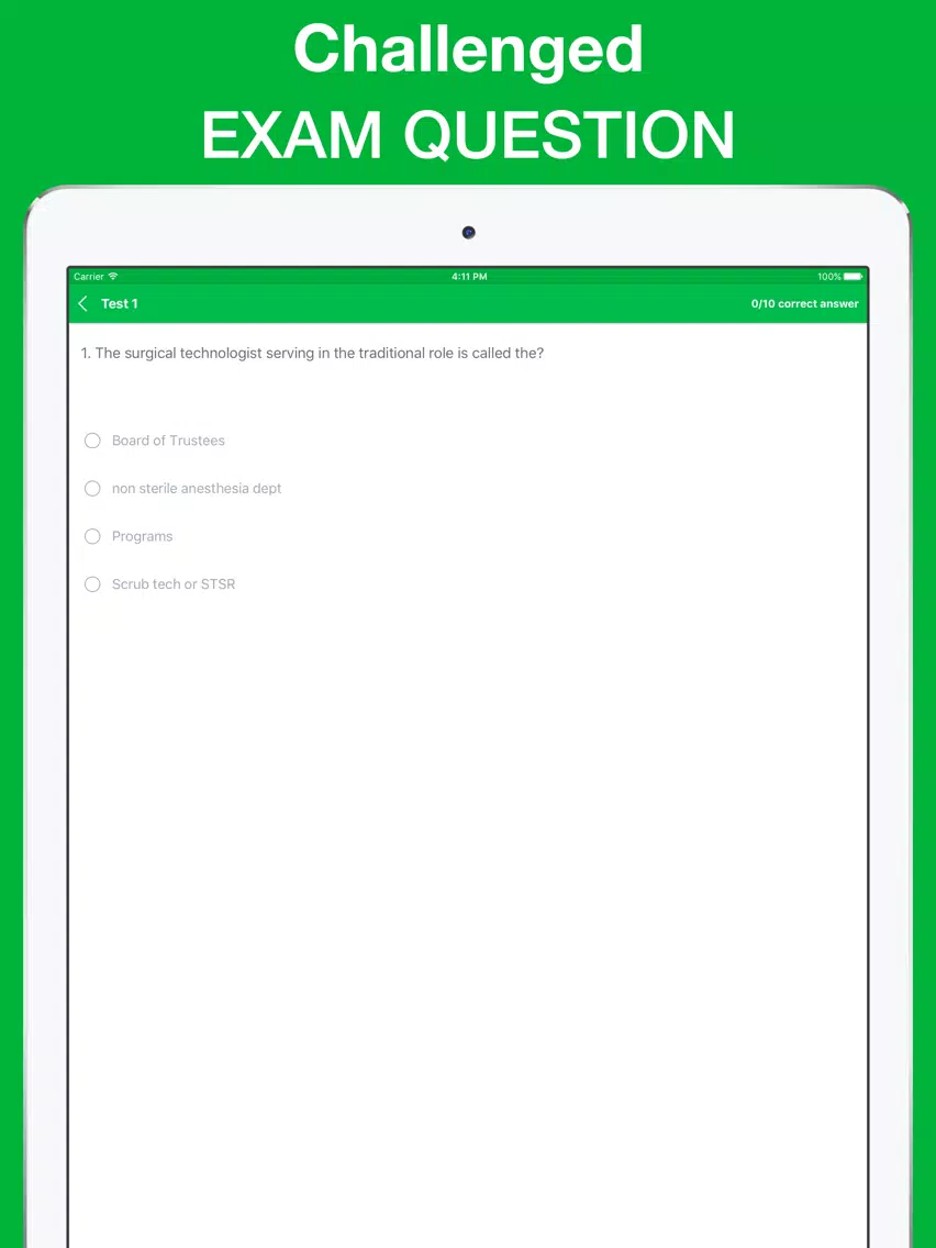 Surgical Technician Exam Questions 2017 iPad Screenshots