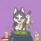 Playful Husky Halloween