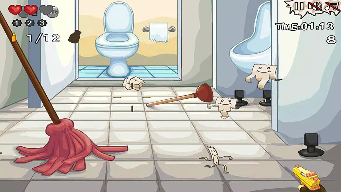Paper Shooting in Bathroom Screenshots