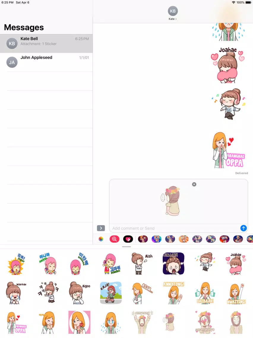 Kawaii K-Pop Girl Stickers iPad Screenshots