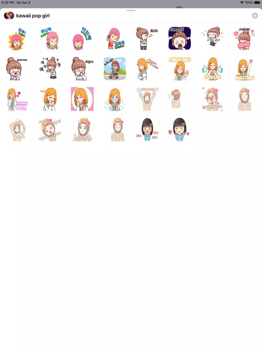 Kawaii K-Pop Girl Stickers iPad Screenshots