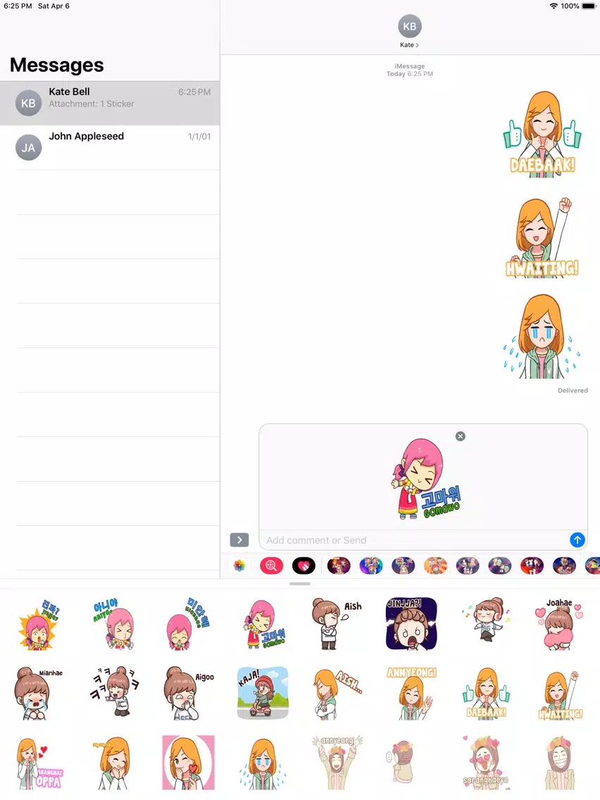 Kawaii K-Pop Girl Stickers iPad Screenshots