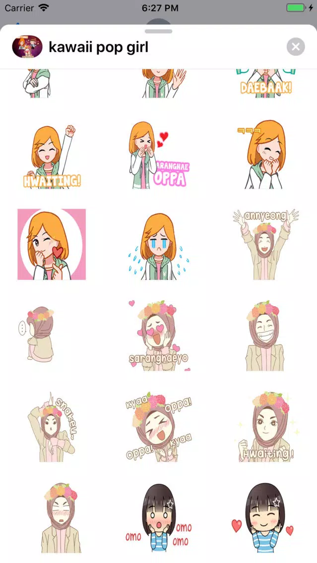 Kawaii K-Pop Girl Stickers Screenshots