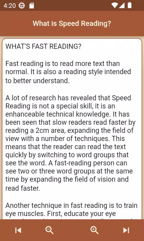 Speed Reading and Exercises Screenshots
