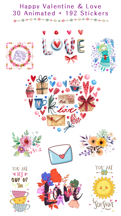 Happy Love Stickers - Animated स्क्रीनशॉट