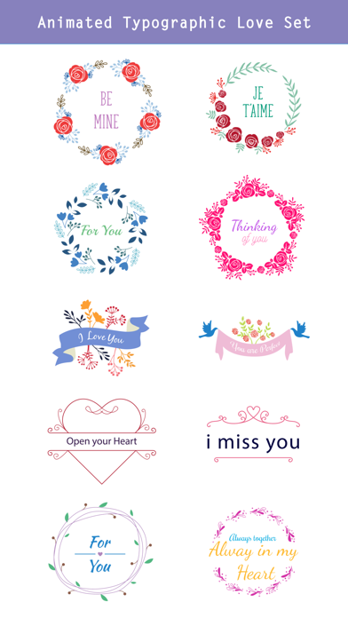 Happy Love Stickers - Animated स्क्रीनशॉट