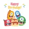 Birthdaye Card - Best Wishes with Cute Monsters