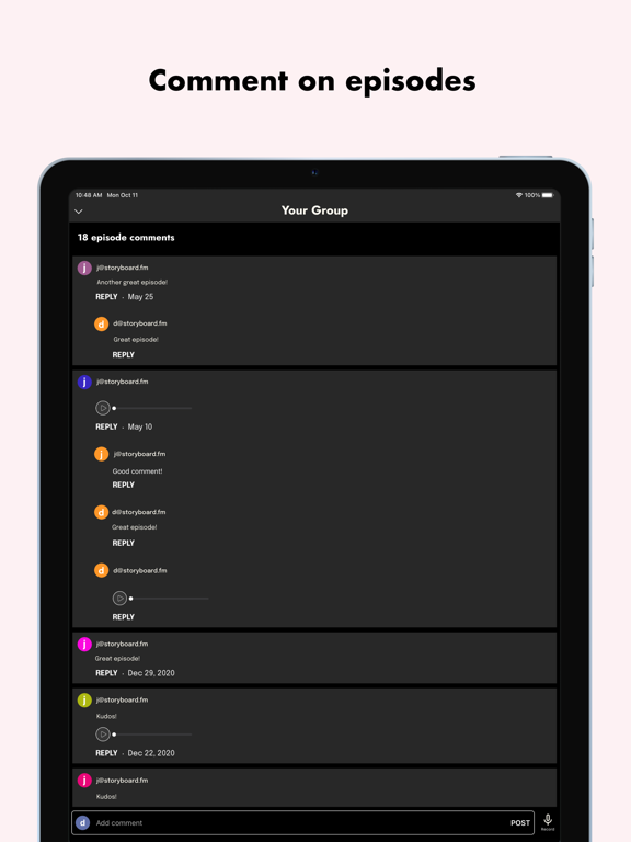 Storyboard Podcasts iPad Screenshots