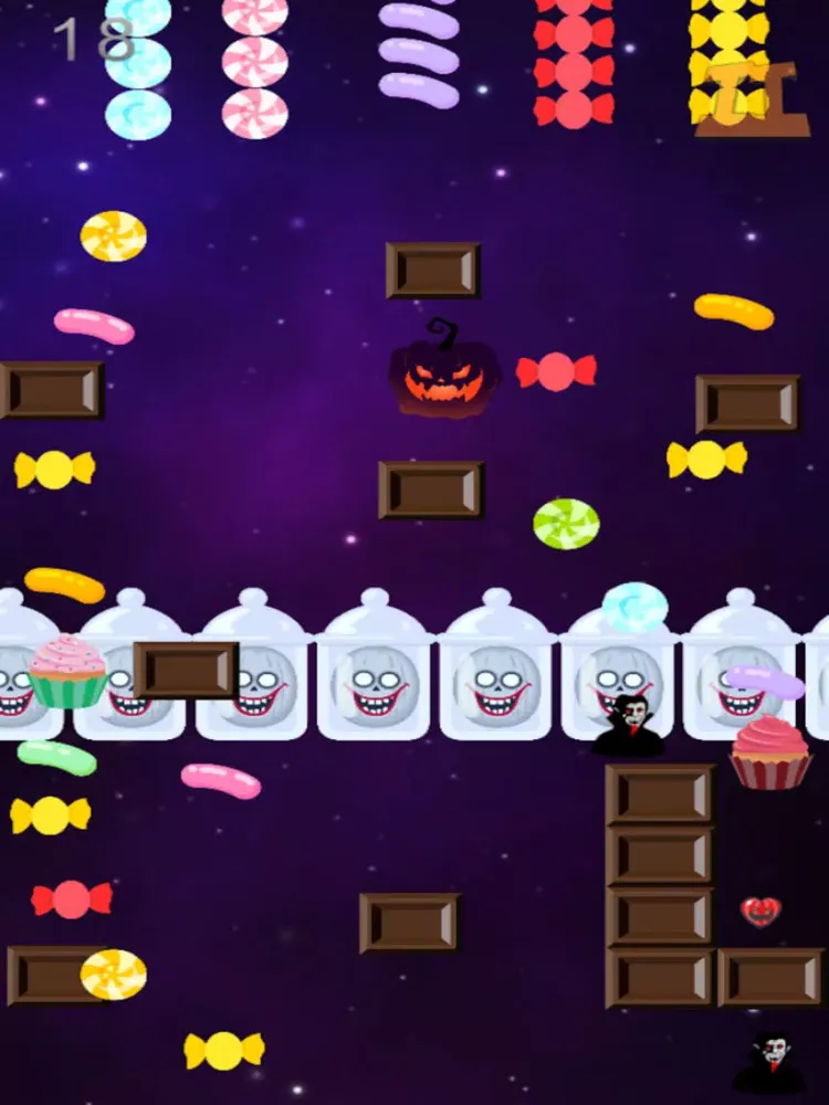 Jump 'n Catch Candies !!! - Three Little Pumpkins iPad  Screenshots