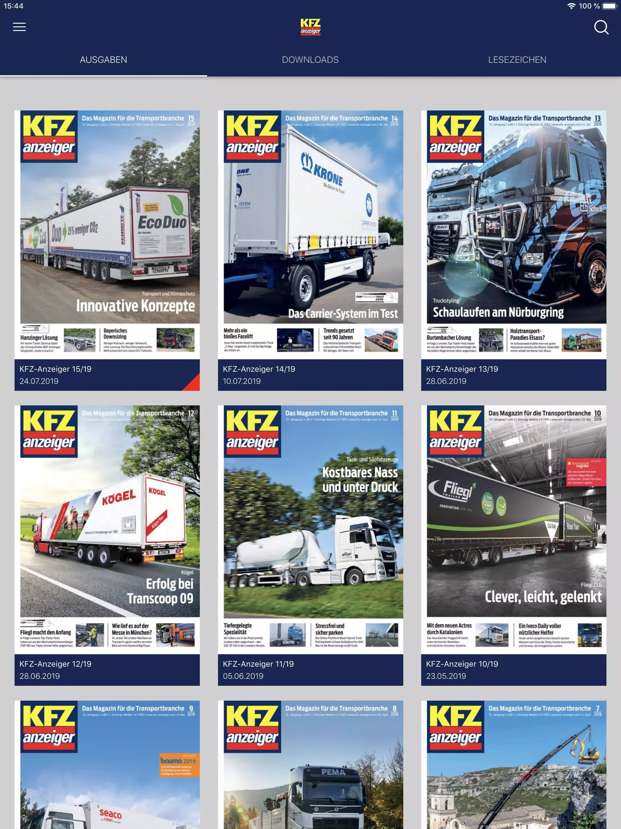 KFZ-Anzeiger Screenshots