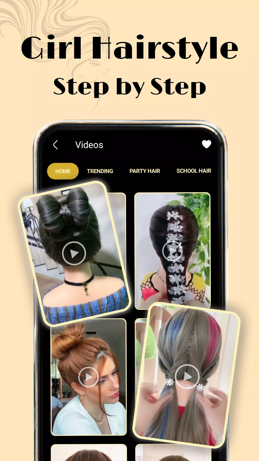 ภาพหน้าจอของ Girls Hairstyles step by step