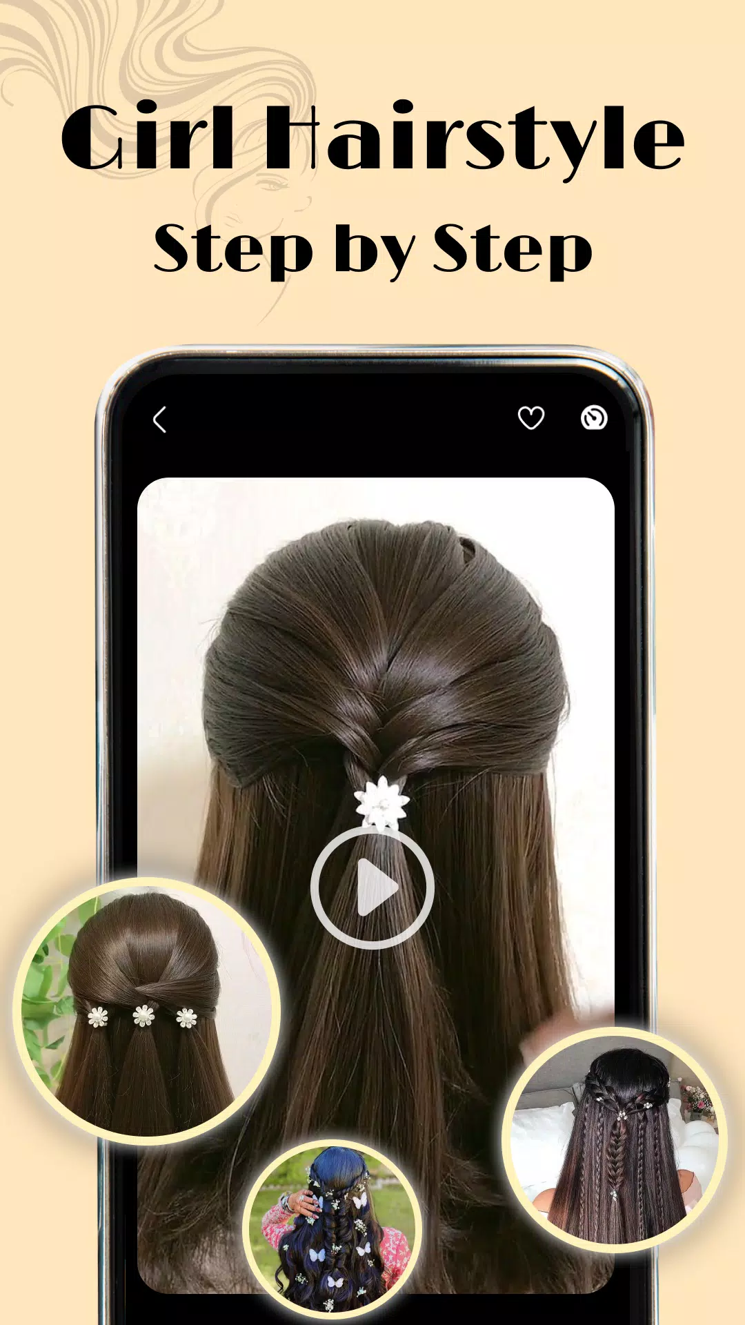 ภาพหน้าจอของ Girls Hairstyles step by step