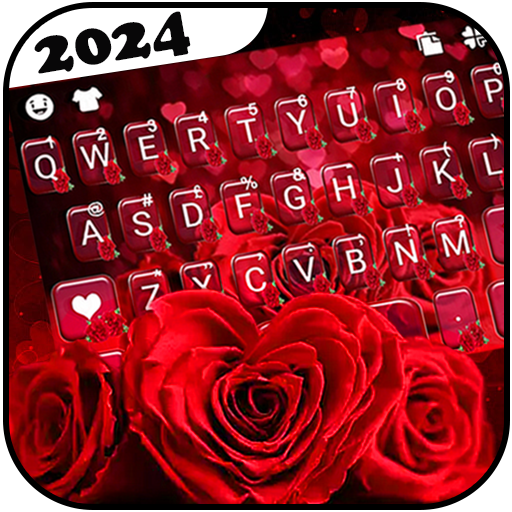 Stylish Red Rose Keyboard