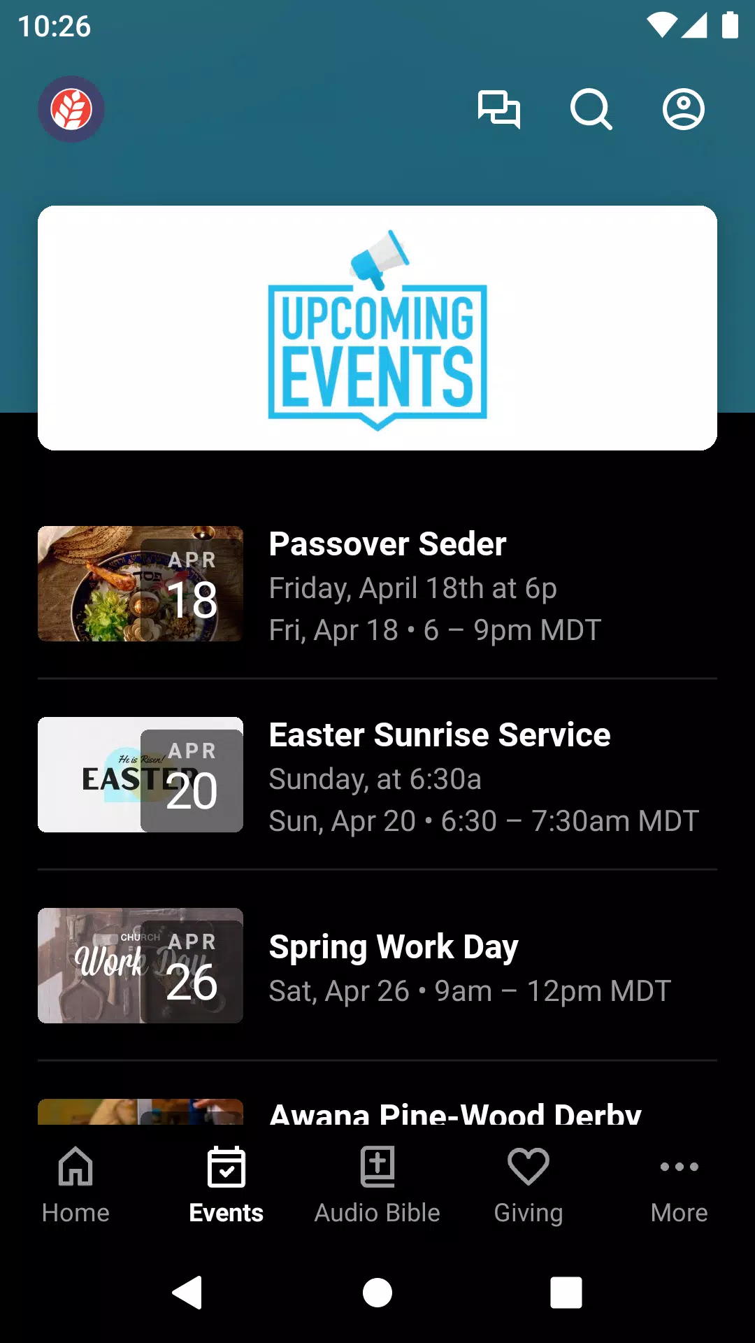 My SCC Mobile App Screenshots