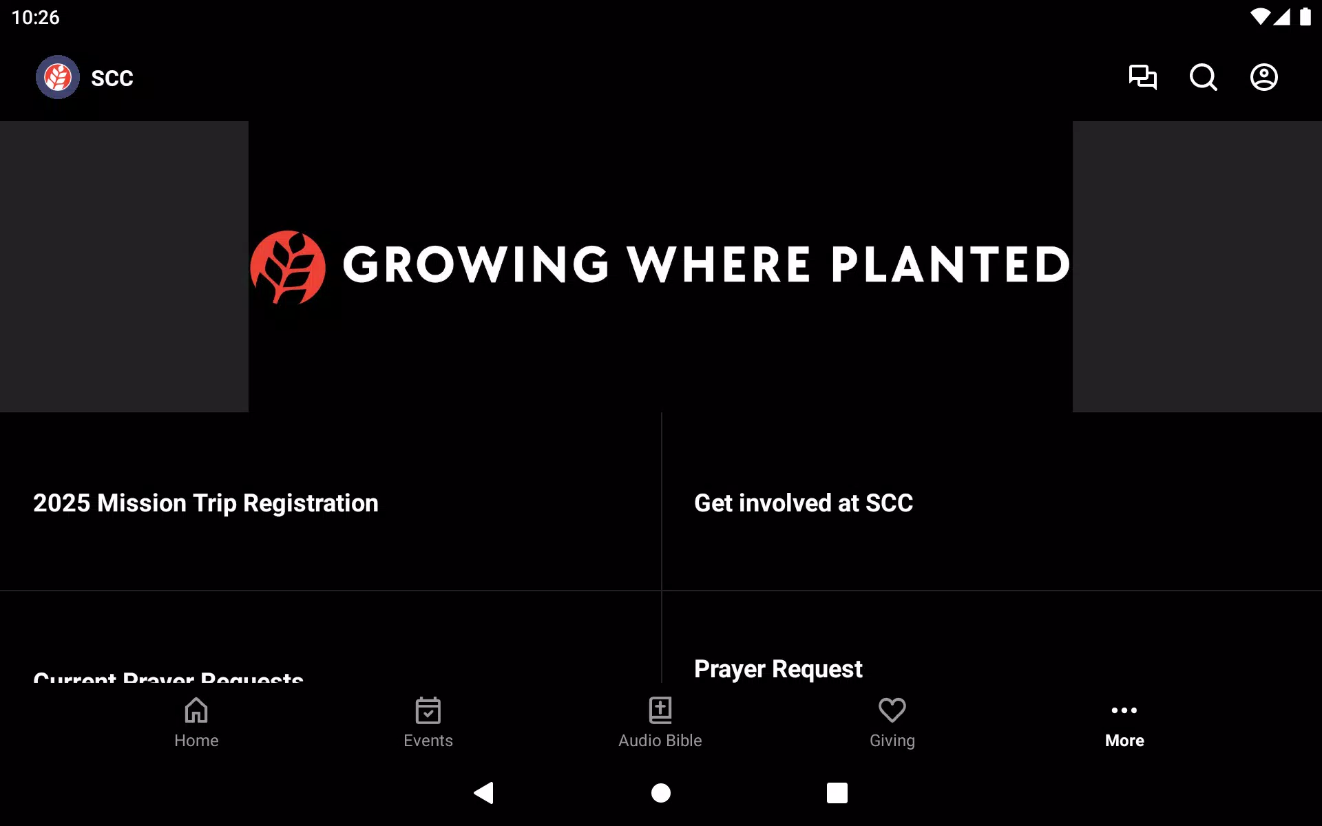 My SCC Mobile App Screenshots