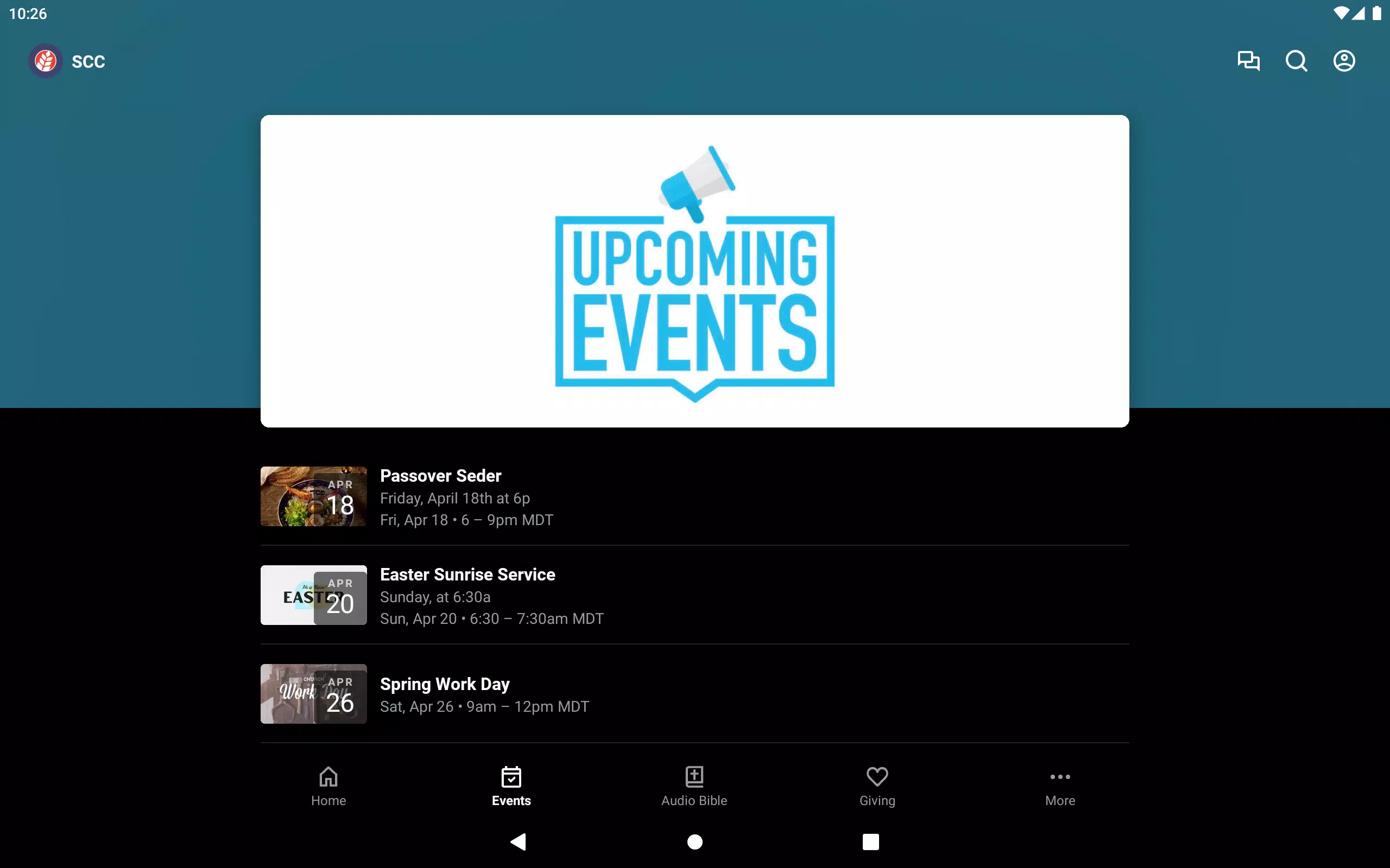 My SCC Mobile App Screenshots