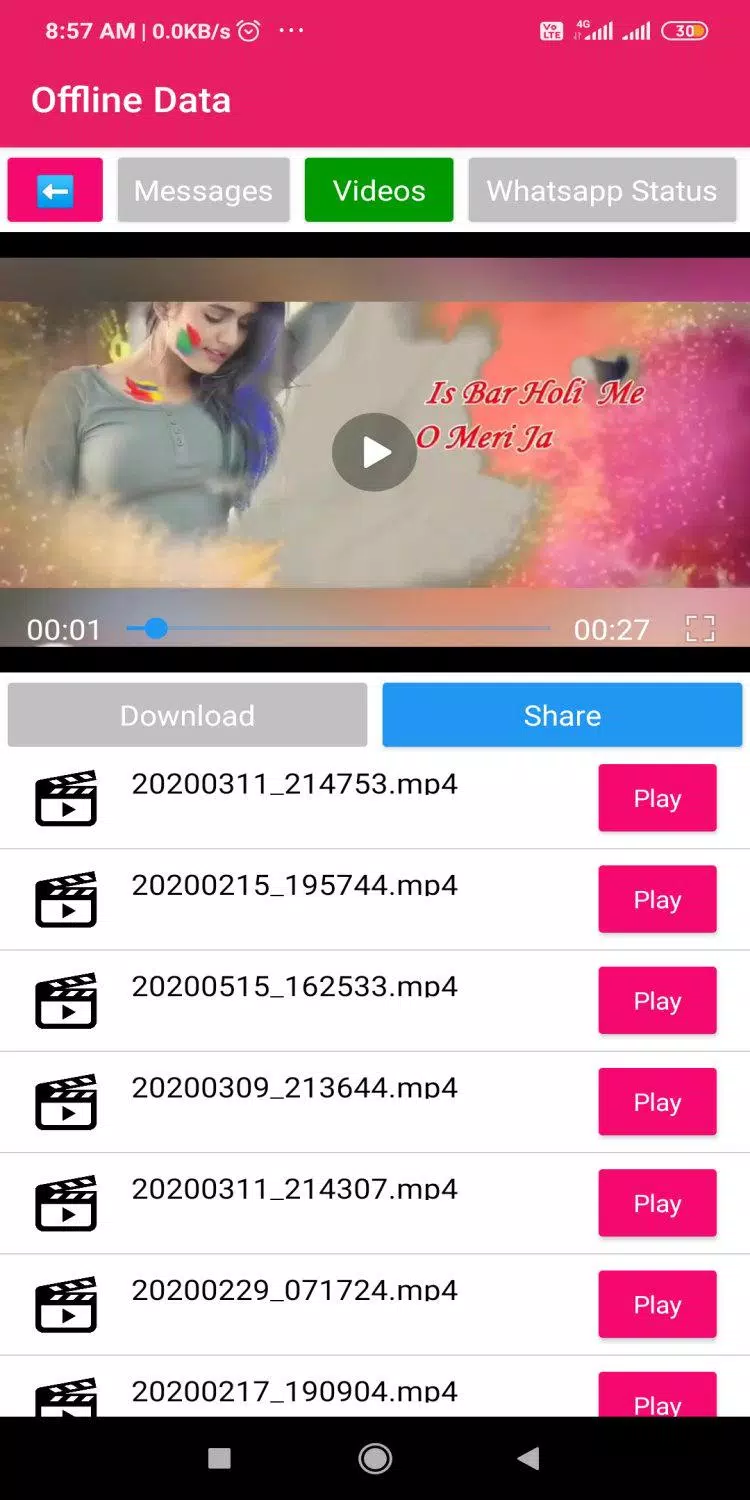 Daily Live Status Screenshots