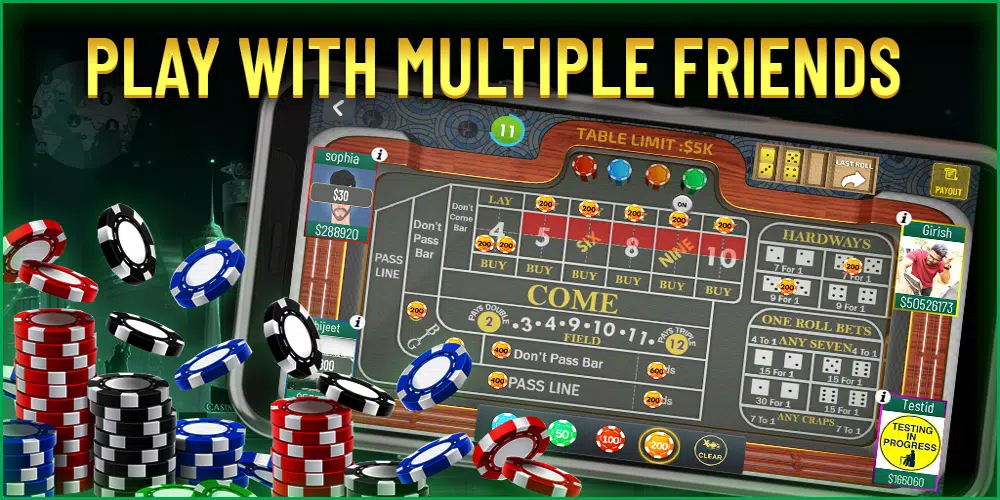 Craps Live Casino Screenshots
