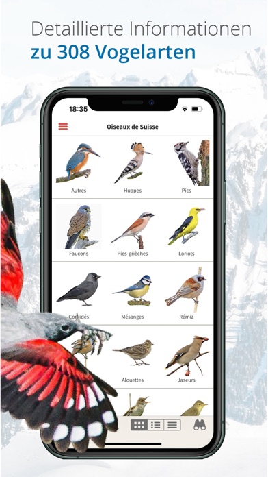 Vogelführer Birdlife Schweiz Screenshots