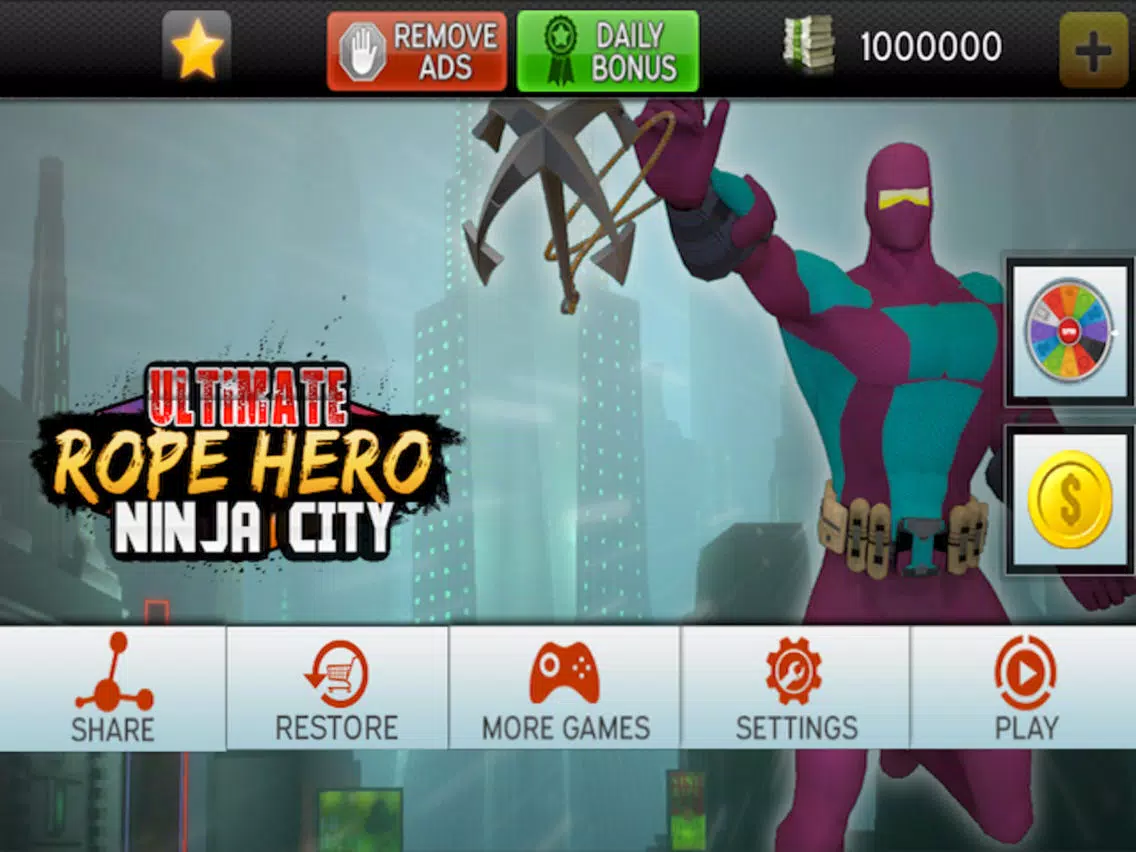 Capturas de tela do Ultimate Rope Hero Ninja City iPad 