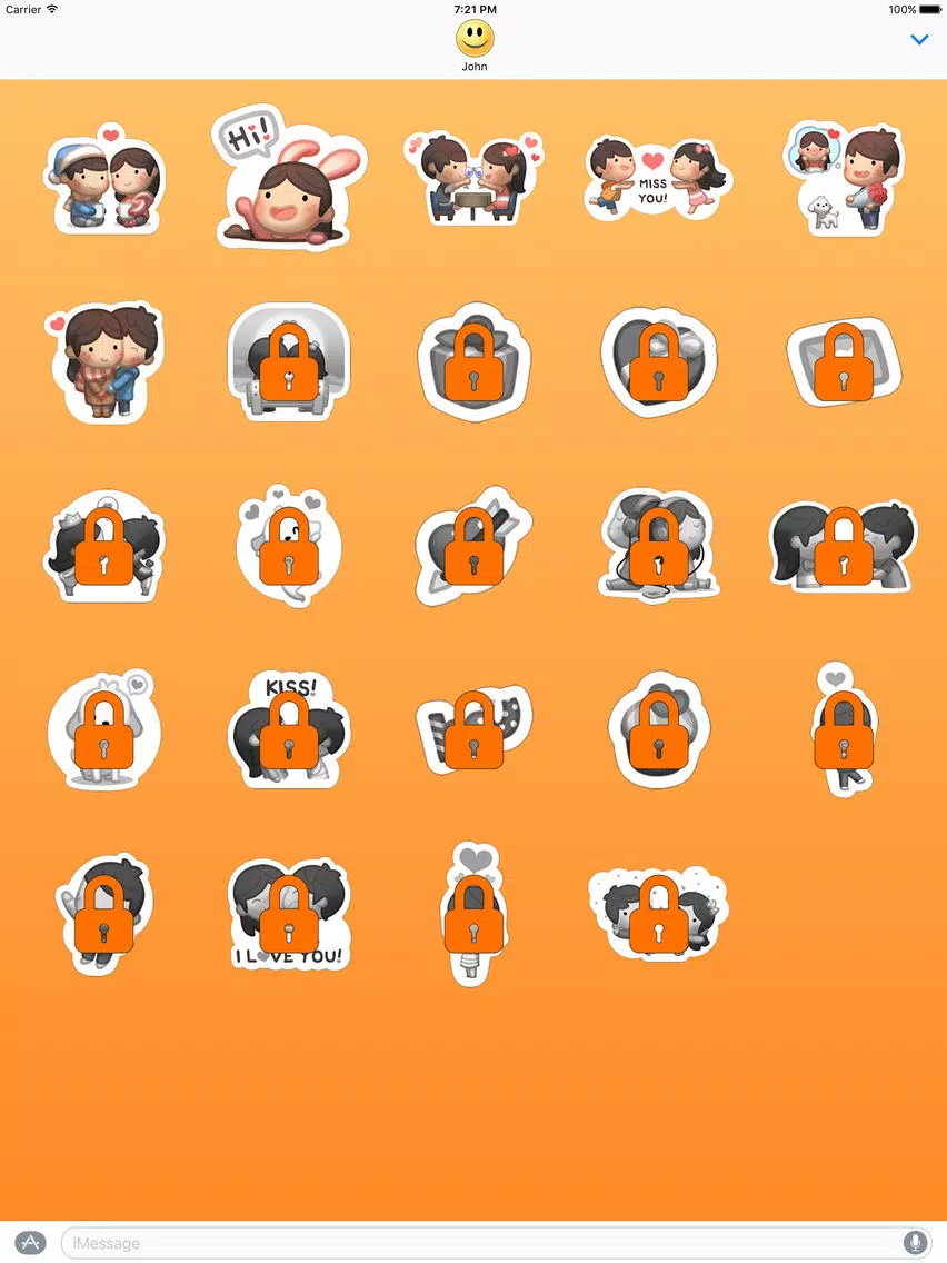 Girl Lolo with Boyfriend Stickers iPad Screenshots