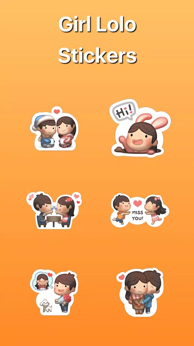 Girl Lolo with Boyfriend Stickers Screenshots