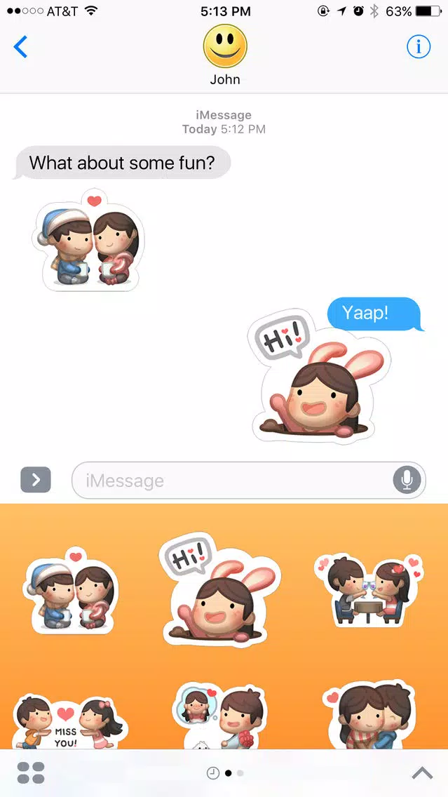 Girl Lolo with Boyfriend Stickers Screenshots