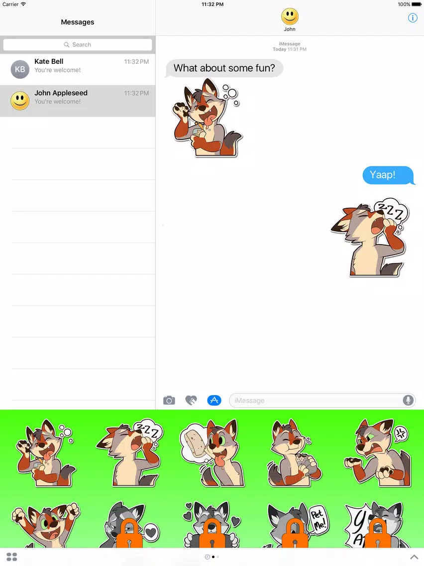 Capturas de tela do Brown Malamute Stickers iPad