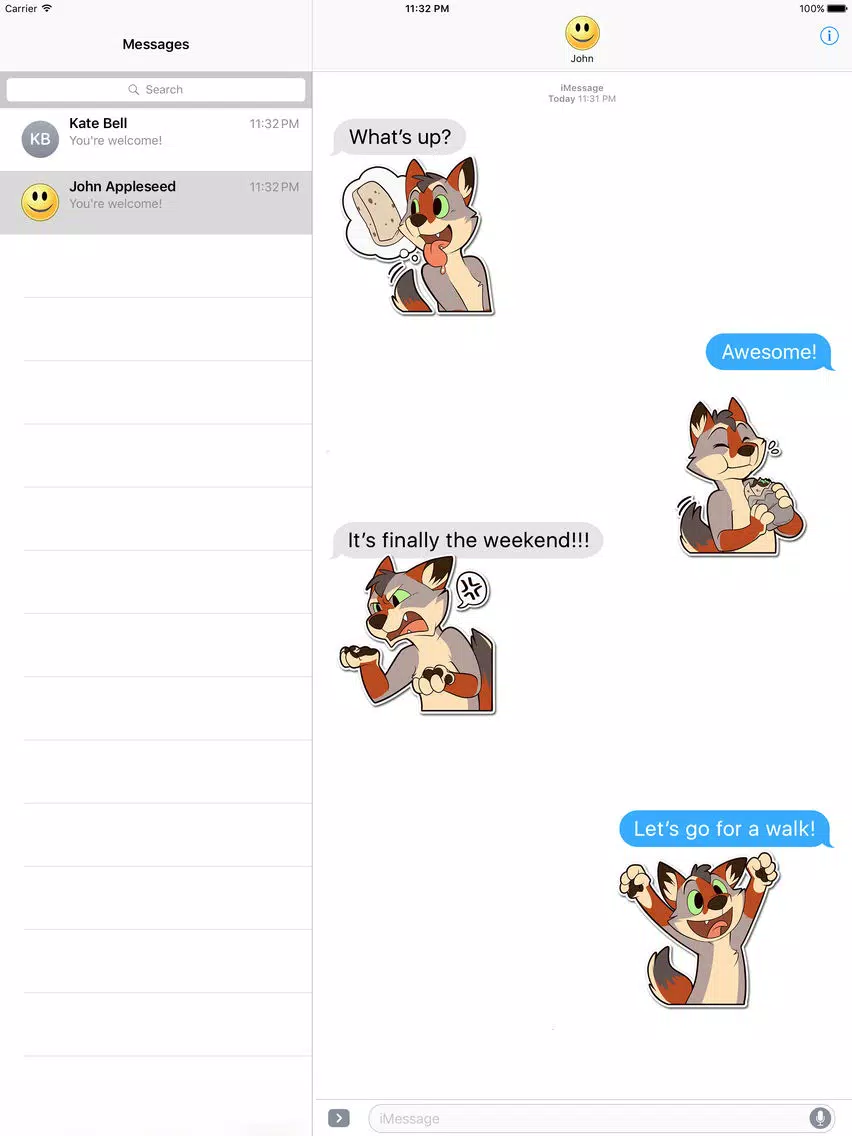 Capturas de tela do Brown Malamute Stickers iPad