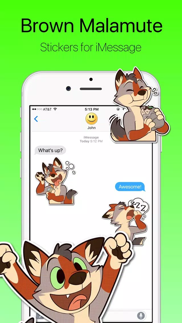 Capturas de tela do Brown Malamute Stickers
