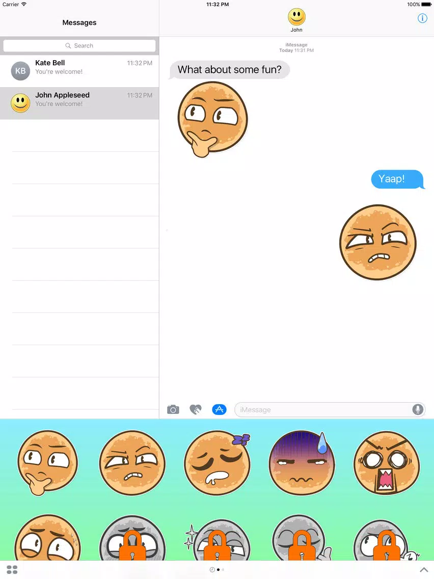 Funny Pancake Stickers iPad Screenshots