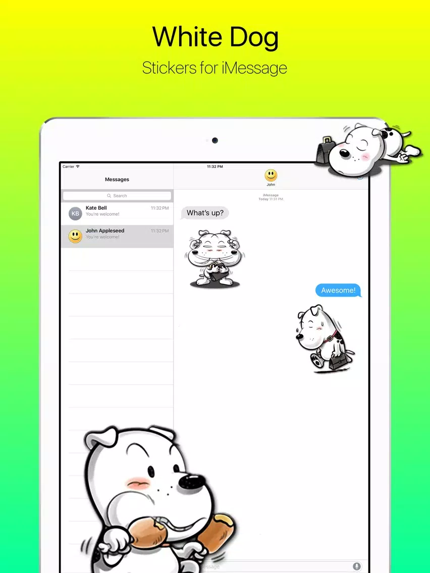 White Dog Adventures Stickers iPad スクリーンショット