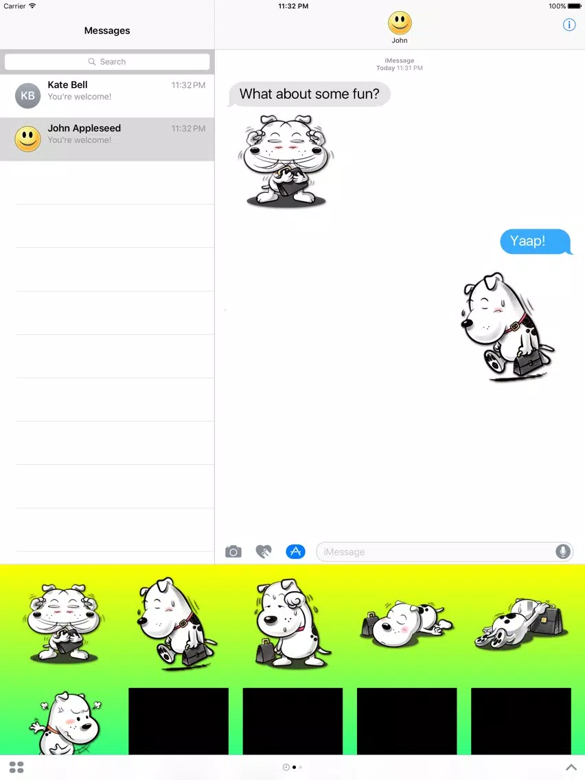 White Dog Adventures Stickers iPad スクリーンショット