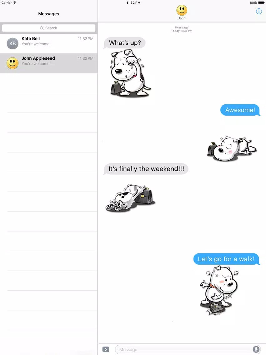 White Dog Adventures Stickers iPad スクリーンショット